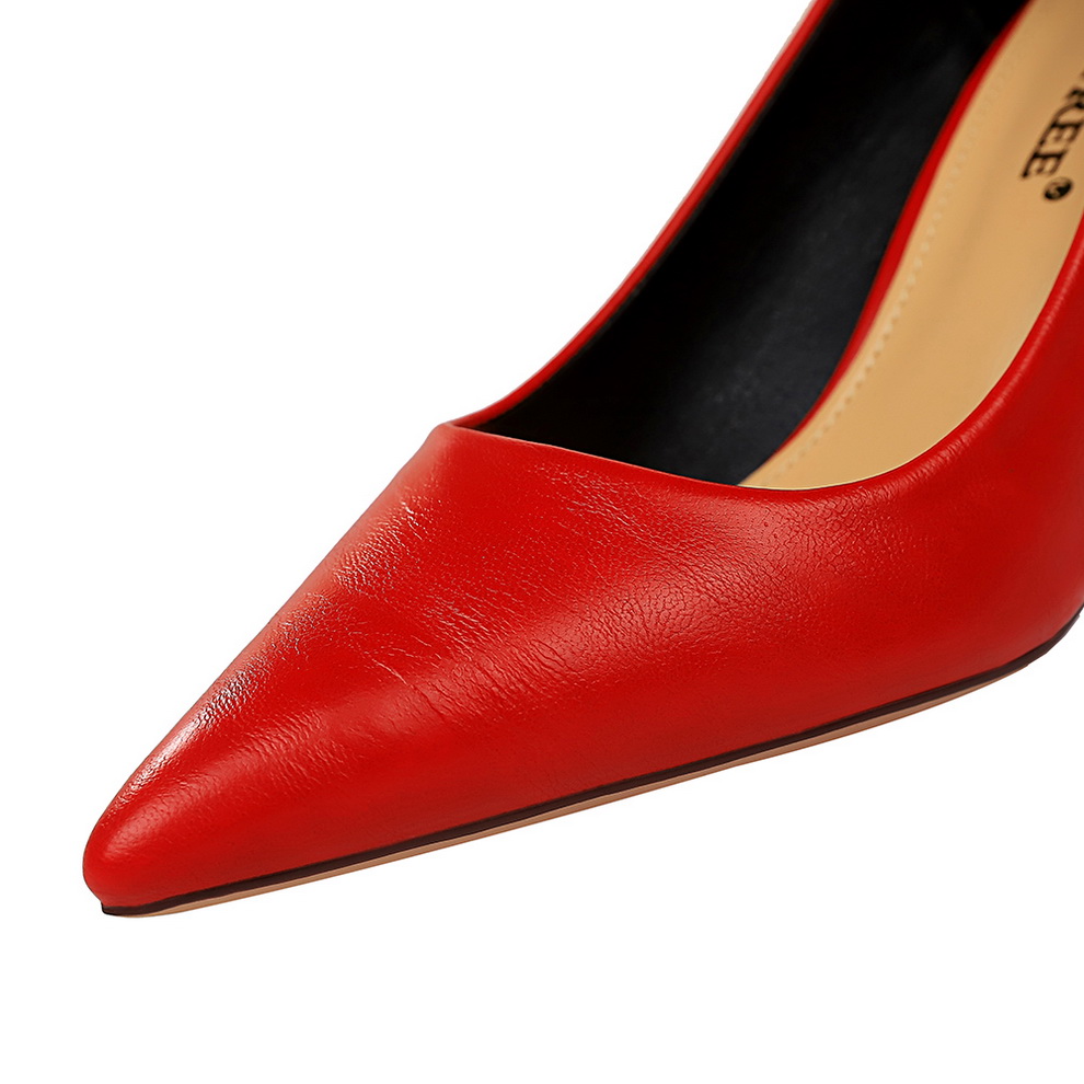 

Women 7cm High Heels Pumps Pointed Toe Luxury Elegant Kitten Low Heels Scarpins Lady Prom Stiletto Red Fashion Office ShoesMultifunction, Black