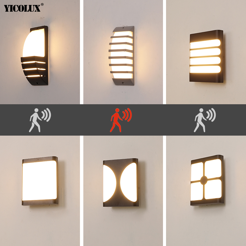 

Outdoor Waterproof IP65 Radar Sensor Wall Light Aluminum For Courtyard Lamp Patio Garden Porch Front Door LED Lighting AC90-260V