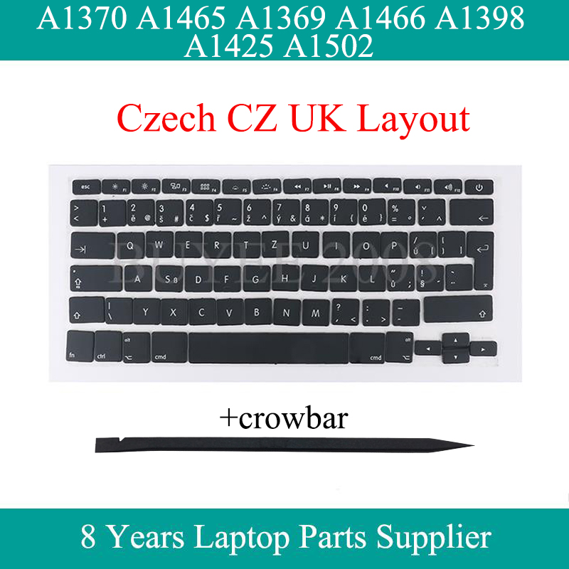 

New 15" A1398 A1425 A1502 Czech Keyboard Key Cap For Air Pro 13" A1370 A1465 A1369 A1466 EU CZ Czech Keycap Keys Caps