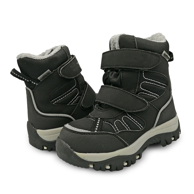 

NEW 1pair Waterproof Boy Wool Snow Boots Winter Warm Leather Ski Children Boot ,-40 or -30 degrees Kid Boy Boot, Black