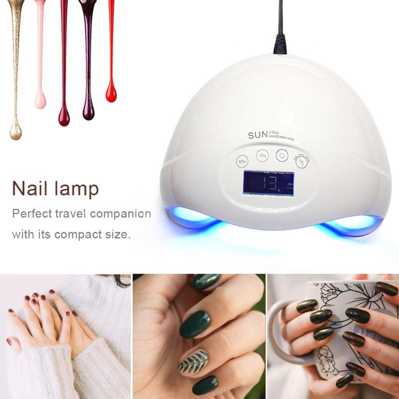 

1 Pcs 48W Fast Dry UV LED Nail Lamp with 3 Timer Setting Gel Nail Polish Dryer Art UV Light Professional Dryer, Black