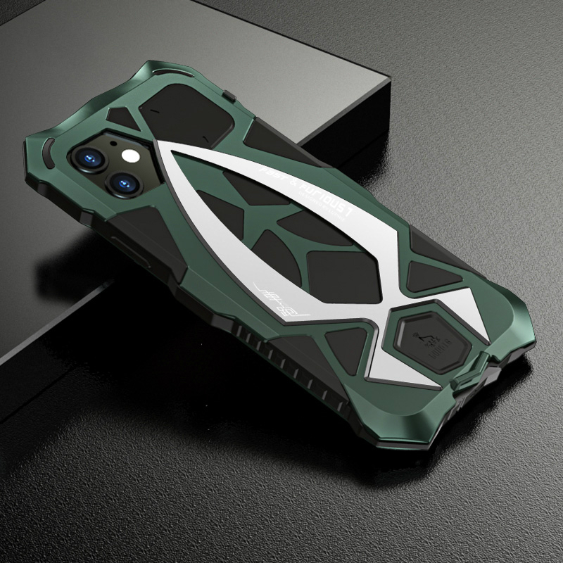 Coque sport dur en alliage d'aluminium pour iPhone 12 PRO Max Housse antichoc pour iPhone 11 PRO XS XS Max Le style de Roadster Hack Shell pour 7