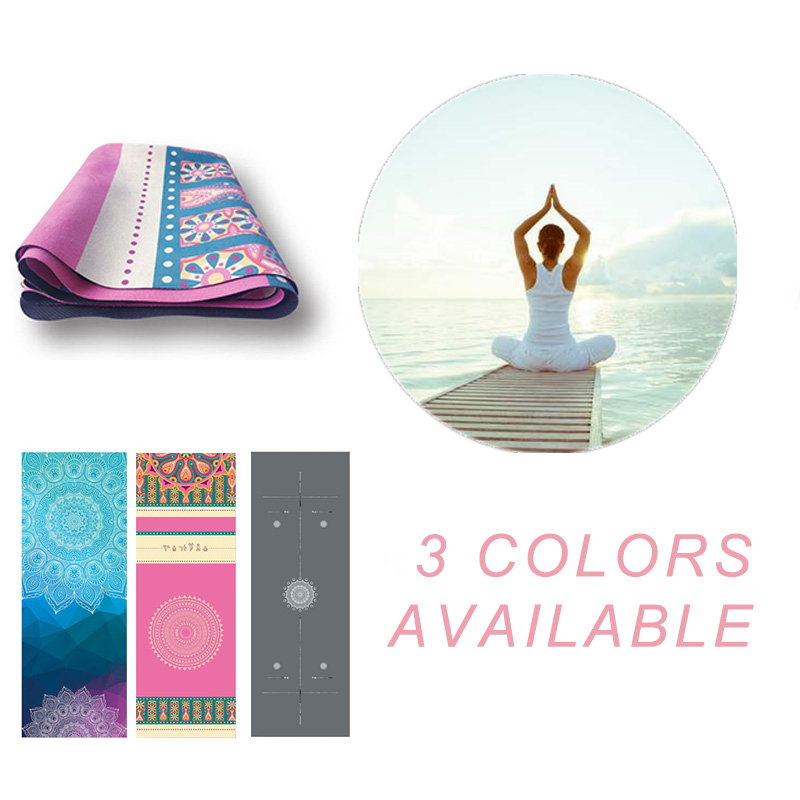 

Suede Yoga Mat Foldable Portable Yoga Mat Anti-slip Machine Washable Cover 1.2mm Ultrathin Lightweight Travel, Pink