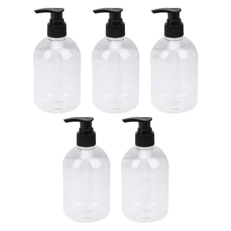 

5 Pcs 350ml Useful Shower Gel Bottles Containers Toiletry Bottles Refillable Shampoo Container Liquid Bottle for Home Bathroom