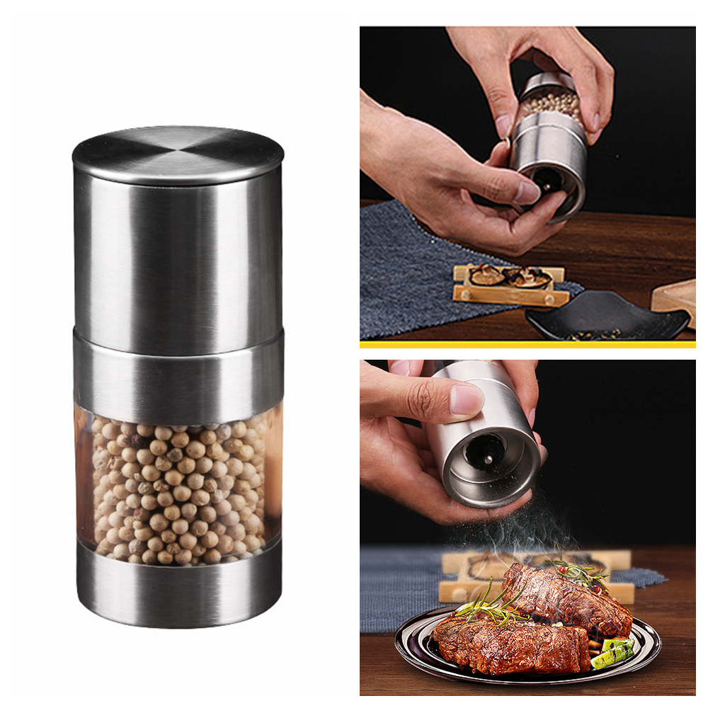 

Pepper Mill Grinder Stainless Steel Manual Salt Portable Kitchen Mill Muller Spice Sauce Grinder Pepper Mill Home Kitchen Tool FFA4331