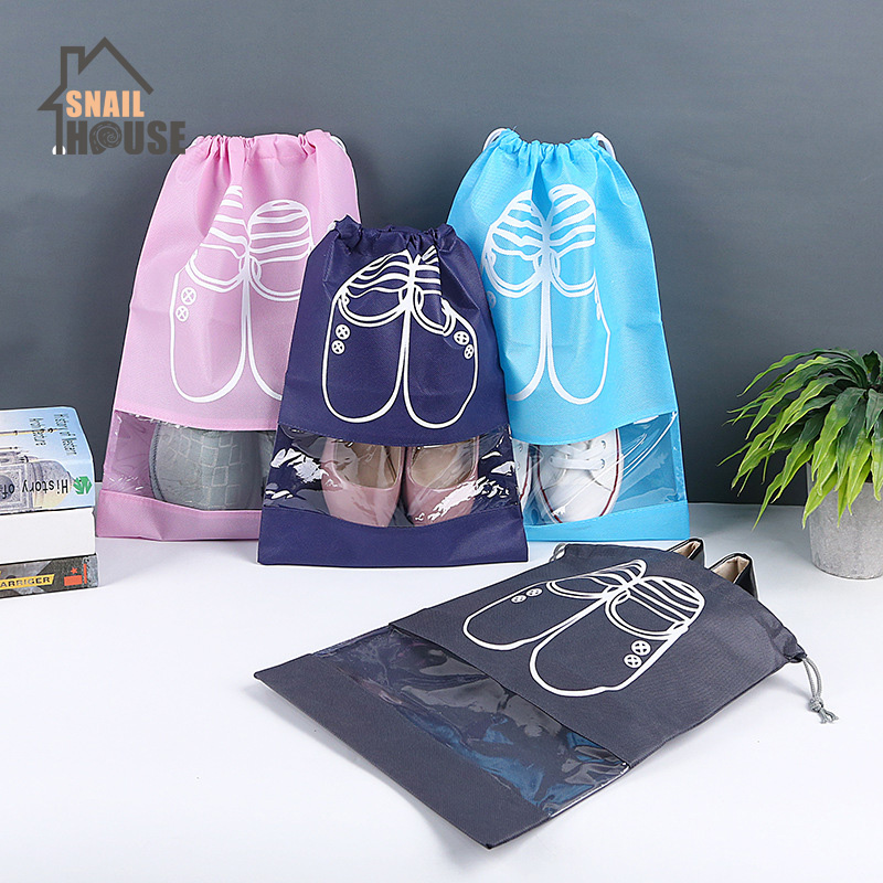 

Snailhouse New Non-woven Foldable Portable Beam Drawstring Shoe Storage Bag Thick Travel Pouch Travel Sundries Pouch Dust-proof