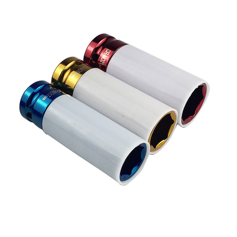 

17 /19/ 21mm Colorful sleeve Tire protection sleeve Wall Deep Impact Nut Socket Alloy Wheel