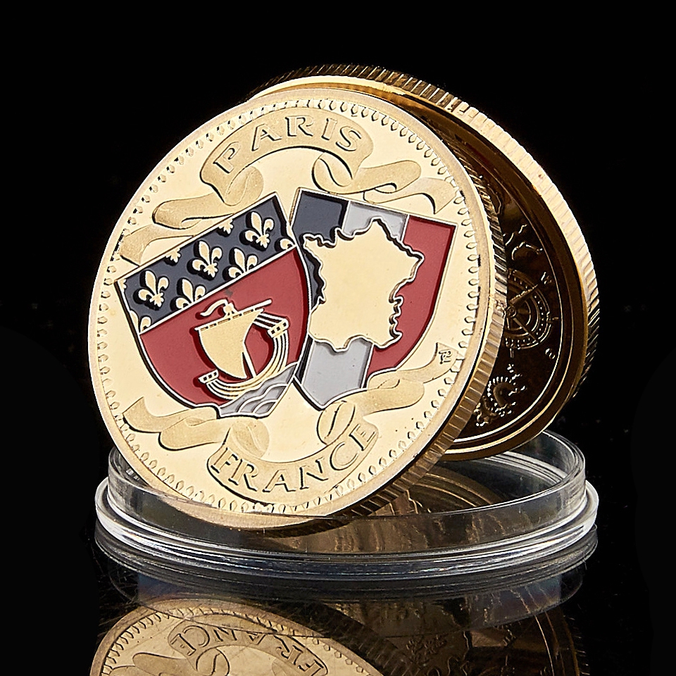 Arts and Crafts 1889 France Paris Landmark Tower triumphal Arch 100th Anniversary Gold Plated Challenge Coin-image-573154905