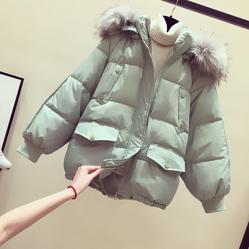 

Winter Down Cotton Loose Hooded Coats Long Sleeve Jacket Women Warm Thicken Oversize Korean Padded Fashion Causal Parkas W414, Creamy-white