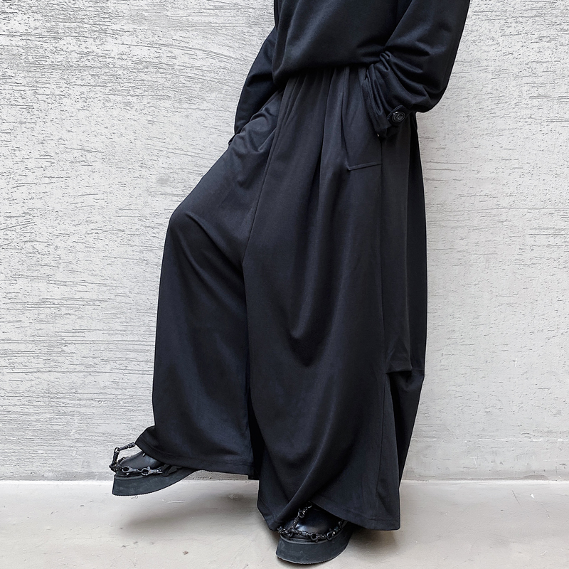

Male Streetwear Vintage Loose Harem Trousers Skirt Pant Stage Fashion Show Clothing Men's Japan Style Wide Leg Casual Pants, Kk1035