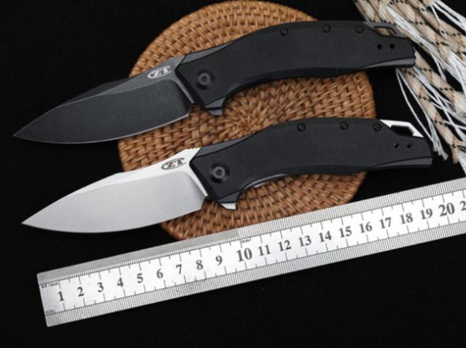

ZT Zero Tolerance 0357 ZT0357 8Cr18MoV Stone Washed Ball Bearing Spindle G10 Handle Flipper Folding Pocket Knife Xmas Gift Knives