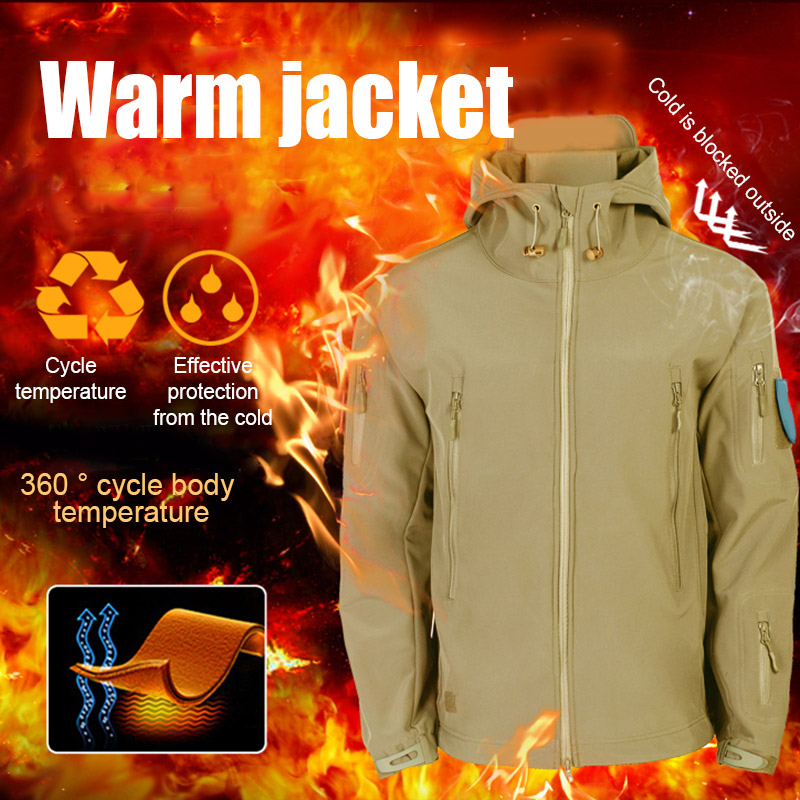 

2020 Hot Men Hooded Outwear Coat Jackets Fashion Waterproof Windproof Sports Hiking Coat ED889, Black