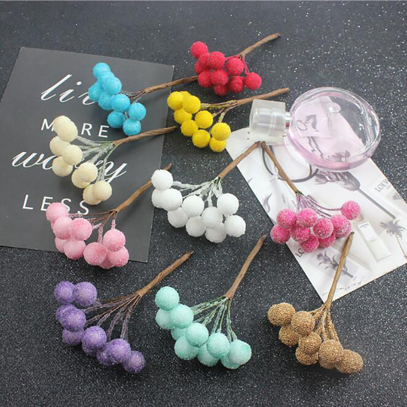 

Simulation Christmas Small Berry Foam Artificial Flowers Small Berry Party Wedding Christmas Cake Box Wreath Decoration, Blue