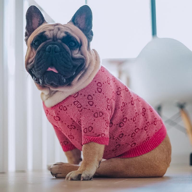 

MPK Dog Winter Wear] Bak-Kiann Dog Sweater, Luxurious Warm Clothing for French Bulldogs, Pink