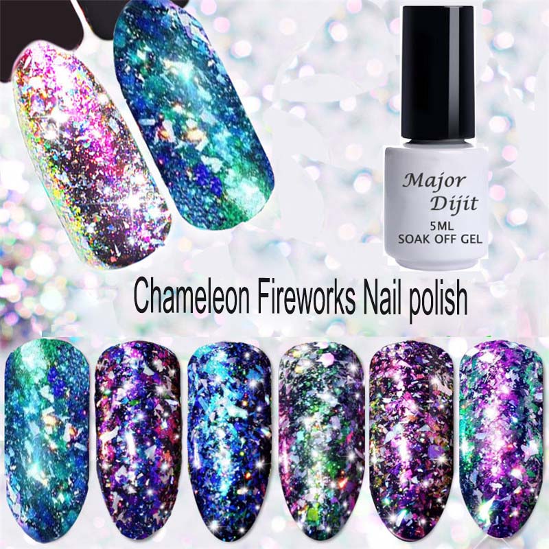 

New Fashion Stars Flash Powder Magic Mirror Powder Nail Polish Gel Chameleon Mirror Fireworks Color