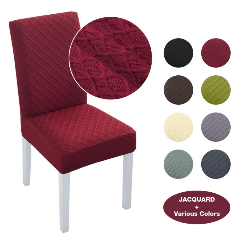 

Chair Cover Jacquard dining room chair covers spandex case stool cover long covers dinining elastic stretch 1p