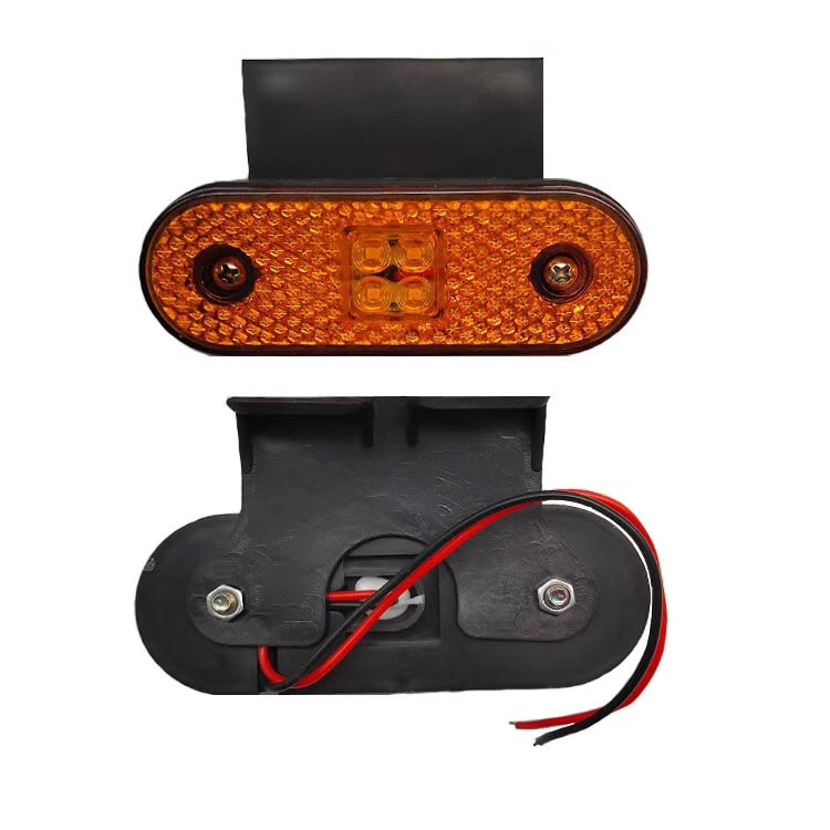 

100x 4LED Red Side marker light 24V LED Rear clearance Lamp Tail Lights for Truck, RV Trailer Lorry Pickup Boats with bracket, As pic