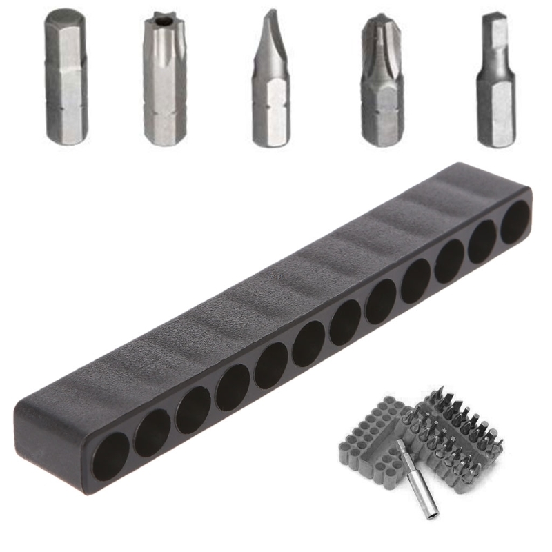 

Screwdriver Hole 10/12 Holes Hex Shank Bit Holder Plastic Head Storage Case Tool