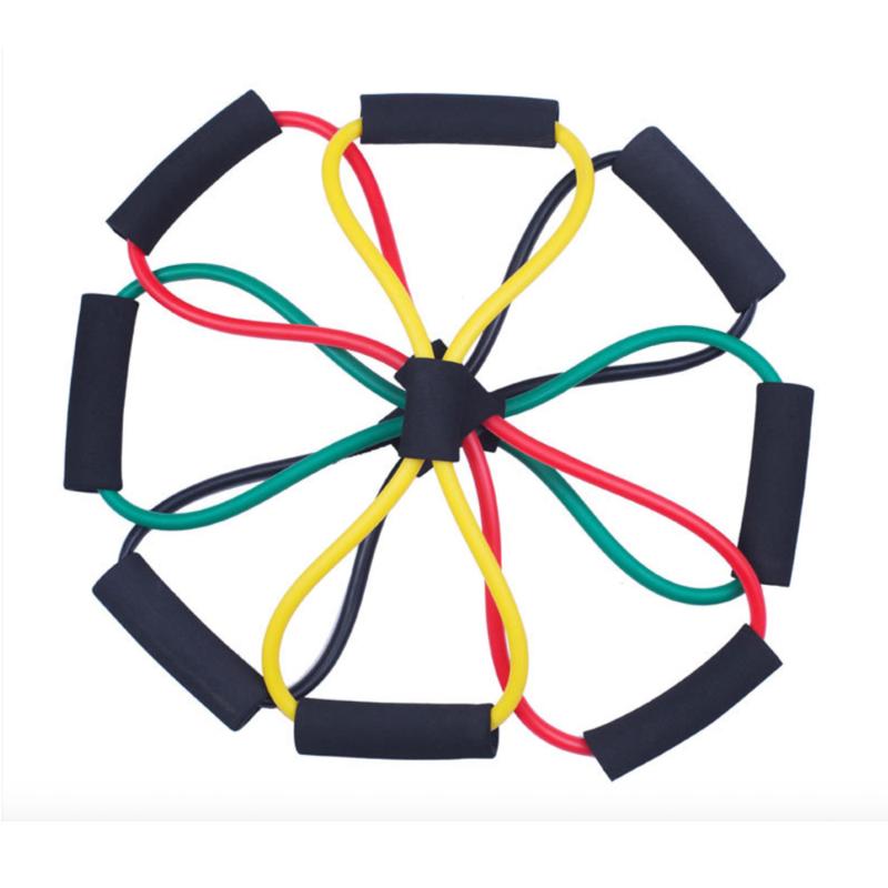 

8-character pull rope 8-character chest expansion plastic chest yoga rubber band breast tensioner with elastic rope resistance b