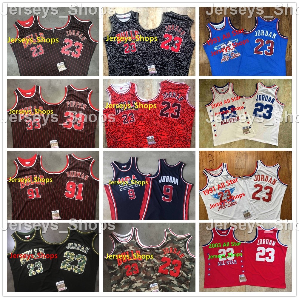 

Men Stitched Mitchell & Ness Chicago Bulls Shirts Michael JD Scottie Pippen 33 Dennis Rodman Throwback Doncic Basketball Jersey, Black;red