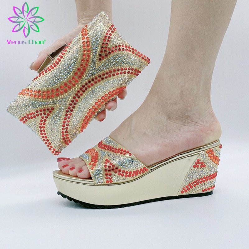 

Latest Italian Style High Heels Shoes with Bag Set for Parties Shoe and Matching Purse for Women Party 2020 Sexy Platform Pumps, Black