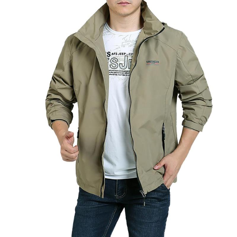 

Jackets Mens Autumn New Fashion Shirts Casual Long Sleeve Solid Tops Casual Zipper Coat Liner Detachable Jacket Streetwear, Army green