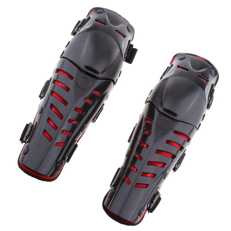 

1 Pair Of Adults Fashion Knee Shin Armor Protect Guard Pads Accessories With Cement Hook For Motorcycle Motocross Racing Red