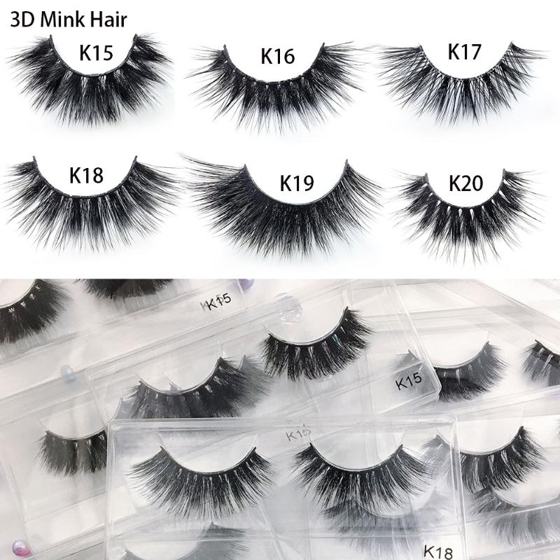 

100% Real Soft 3D Mink Hair False Eyelashes Thick Cross Wispy Lashes Extension Handmade Eye Makeup Beauty Tools