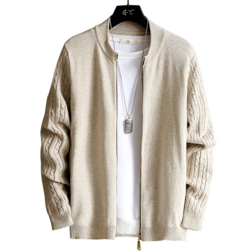

Cardigan Sweater Men's Knitted Coat Spring And Autumn Trend Tops New Style Slim Fit Handsome Gown'S Wear J973, As pic