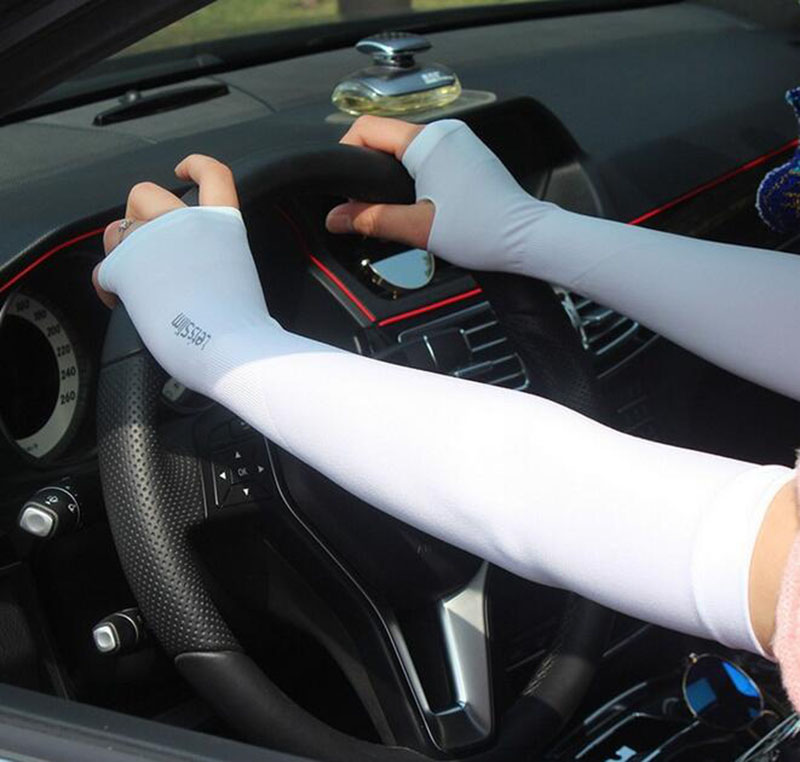 

Wholesale 200 pairs/lot outdoor cycling armsleeve driving sun UV protection seamless sleevelet cool oversleeve arm sleeve, White
