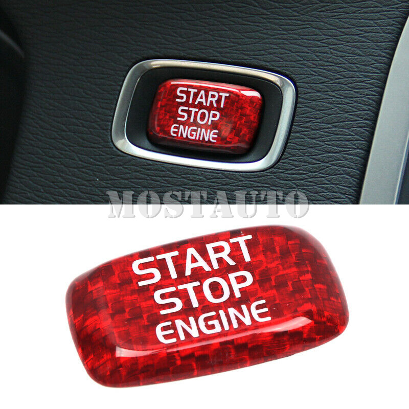

Red Engine Start Stop Switch Button Frame Cover Trim For Volvo XC60 V40 V60 S60 S80 1pcs