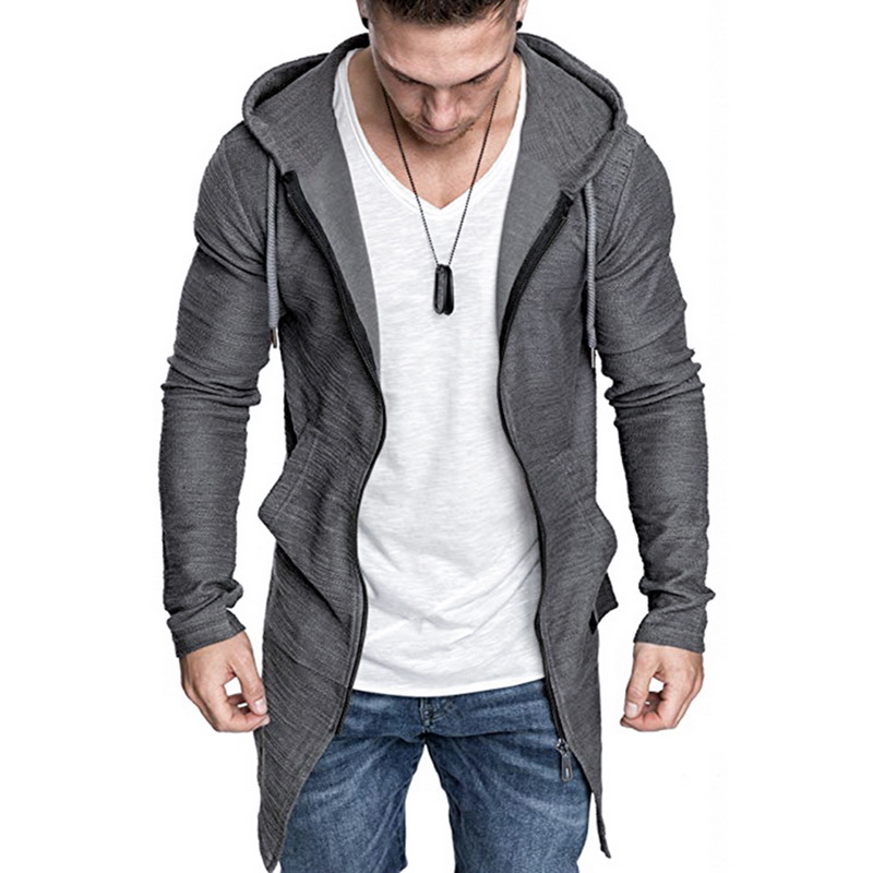 

Men's Long Cardigan Sweater Jacket Hooded Zipper Slim Fit Open Front Longline Cardigans with Pockets Men Sweater Jacket, Green