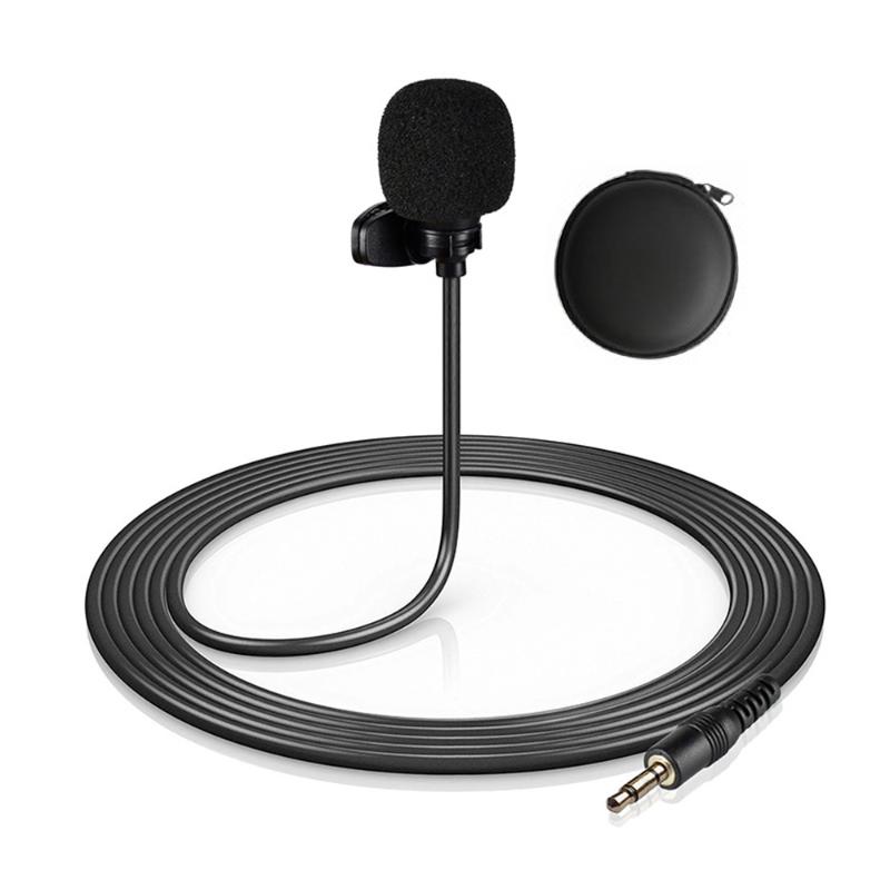 

Mini Microphone Clip-on Lapel Lavalier Condenser Microphone with 4-Pin 3.5mm Plug 3 Meters Cable for Live mic for Computer