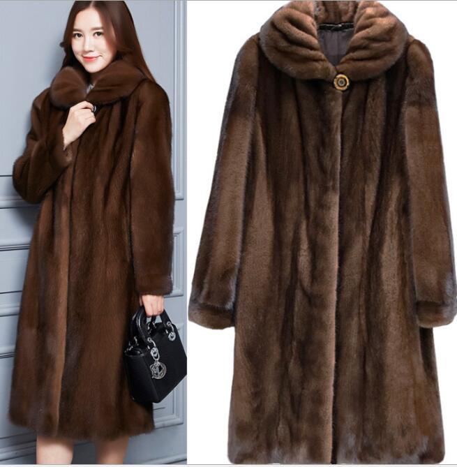 

Women long jacket faux fur coats winter-fall Casual faux fur coat large Sizes /6XL Women Imitation outerwear, Black