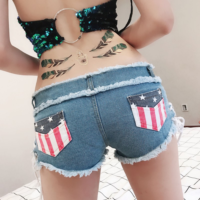 

Summer Casual Women Ripped Jeans Female Denim Shorts Hot Pants Sea Beach Wear Nightclub Bar Costumes, Black