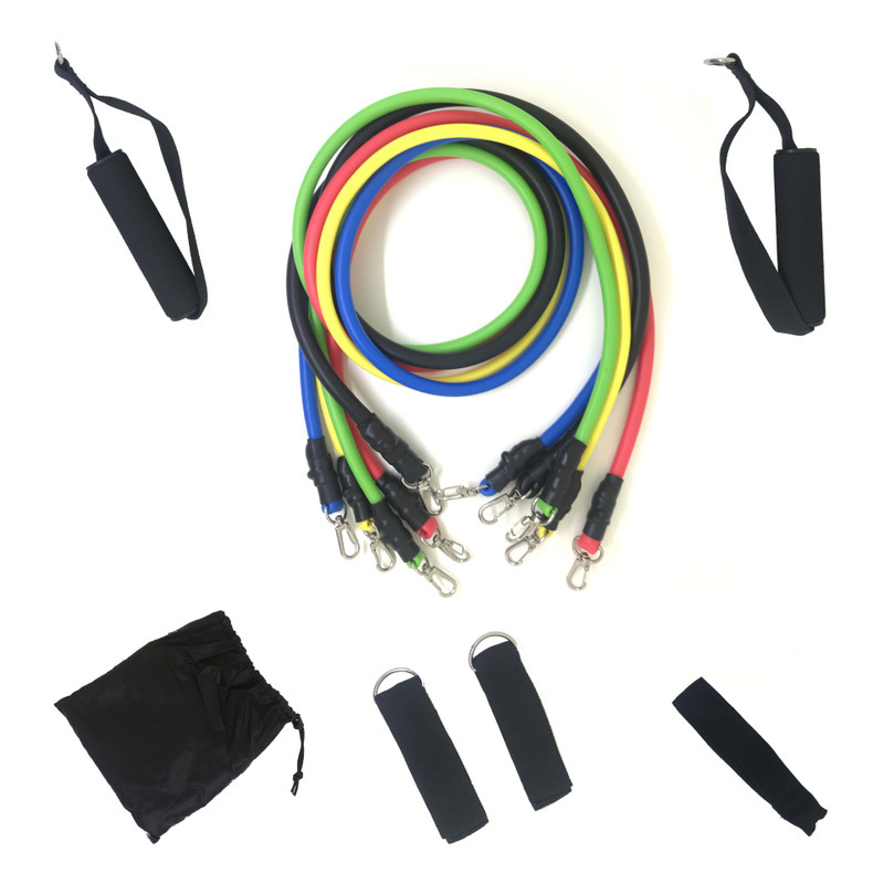 

11pcs /set Fitness Resistance Bands Set Latex Tubes Pull Rope with Door Anchor Handles Ankle Strap for Training Physical Therapy
