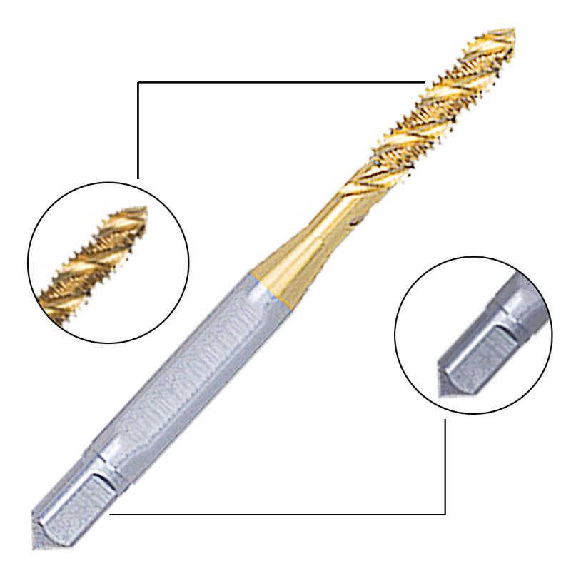 

M3 to M8 5PC Titanium-plated Spiral Groove Tap Machine High Speed Steel HSS Screw Thread Metric Spiral Hand Plug Tap Kit