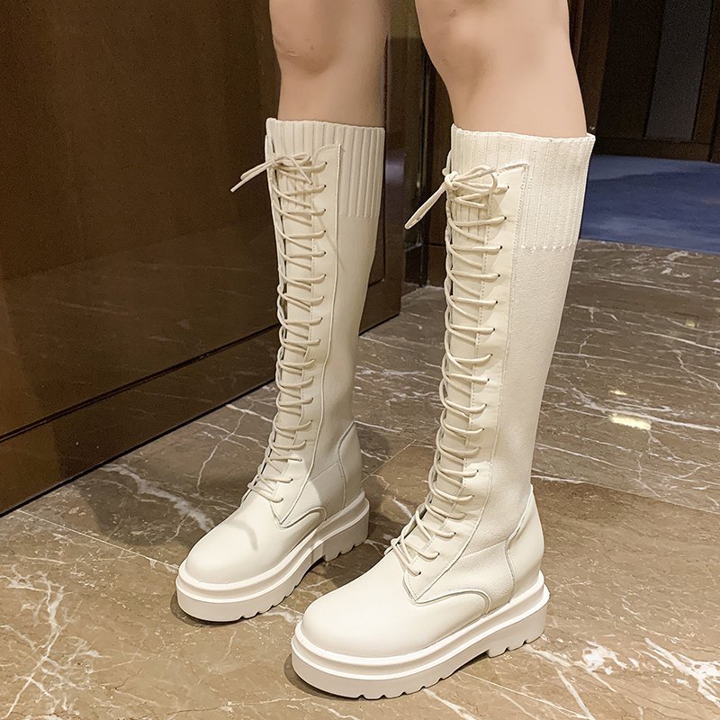 bota cano longo de pano