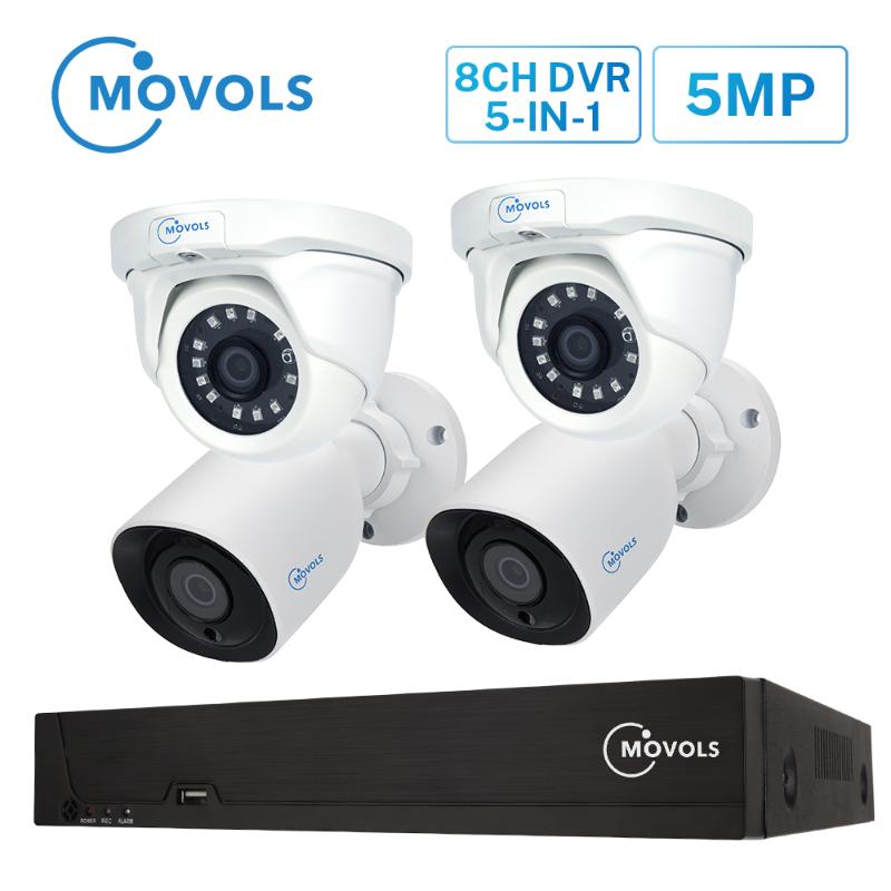 

Movols 8CH H.265 5MP HD Video Surveillance Kit 2PCS 2PCS Dome Security Camera Home Outdoor Waterproof P2P CCTV System