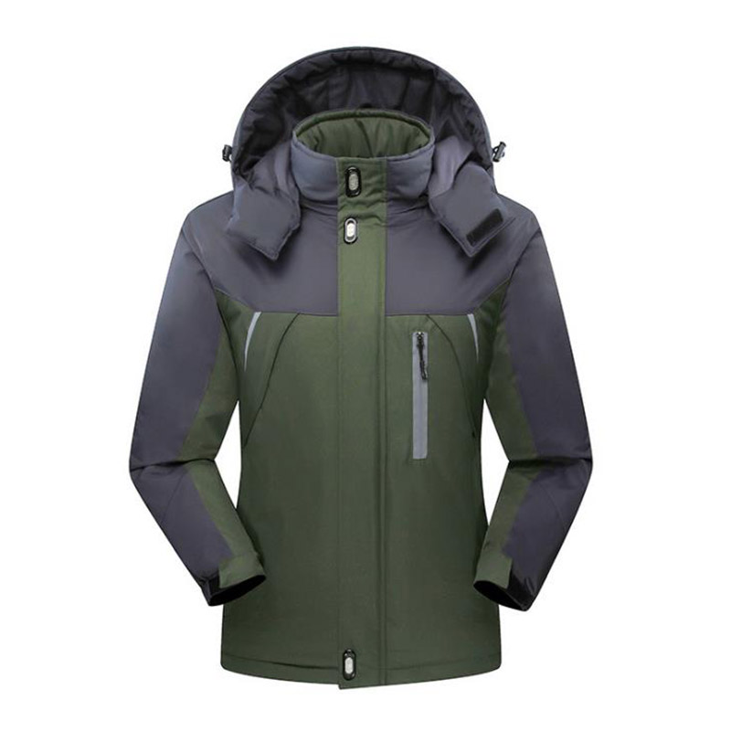 

5XL Winter Outdoor Men Women Plus Velvet Jacket Waterproof Windproof Thermal Coat Camping Hiking Sports Hooded Jackets, Black single layer