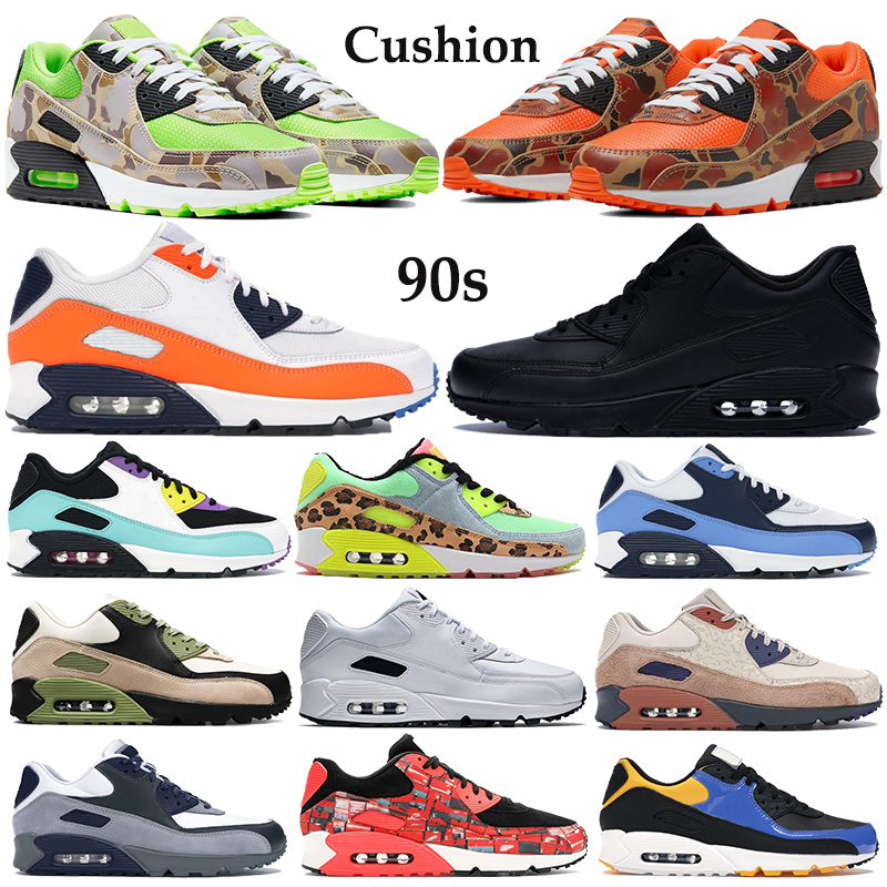 

Hot 90s Running shoes men women reverse duck camo orange OG volt 2020 cushion Sneakers leather black wolf grey sail Tokyo Olympics Trainers, 29.laser fuchsia