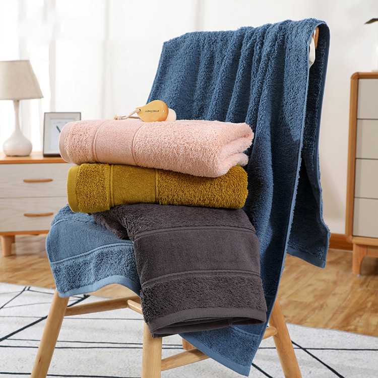 

thick large combed cotton bath towel household soft body towel beach water absorption yellow/blue/pink/grey