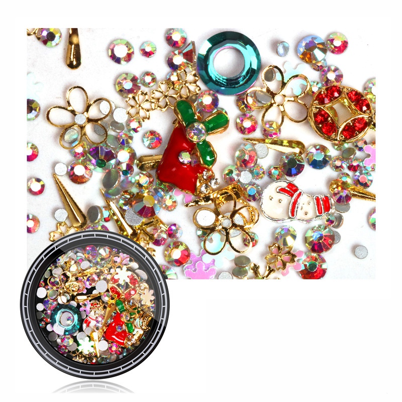 

Nail Colorful Nail Christmas Rhinestone Series 3D Manicure Art Decor DIY Rivet Studs Pearl Jewelry SD-01