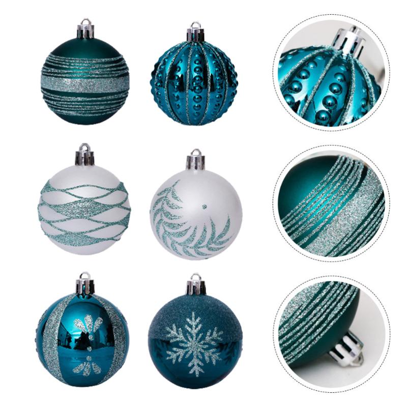

30pcs Christmas Hanging Christmas Ball Set Scene Layout Props (Green+White