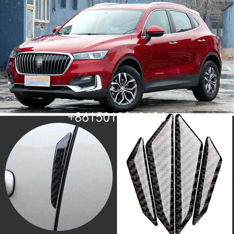 

For BORGWARD BX3 BX4 BX5 BX6 BX7 Car Side Door Edge Guard Bumper Trim Protector 4pcs PVC carbon fiber Stickers
