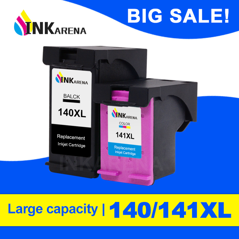 

INKARENA 140XL 141XL Refilled Ink Cartridge Replacement for 140 141 Photosmart C4283 C4583 C4483 C5283 D5363 Deskjet D4263