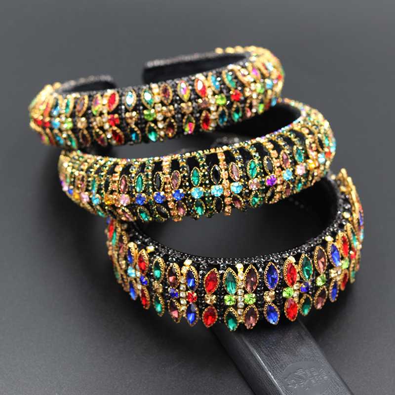 

Baroque personality luxury full sponge headband female color rhinestone full fashion temperament shining headband hair 726