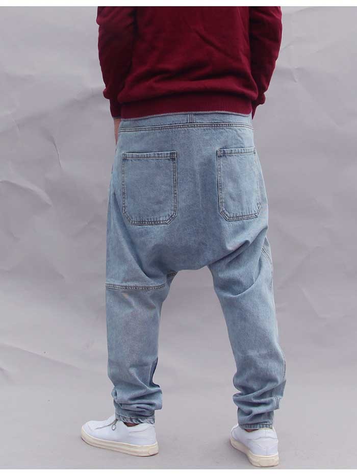 Mens Jeans Online Sale Fashion Loose Baggy Harem Jeans Men Casual Denim Pants Streetwear Hip Hop Jeans Pants Drop Crotch Blue Trousers Man Clothing Mx0814 Dhgate Com