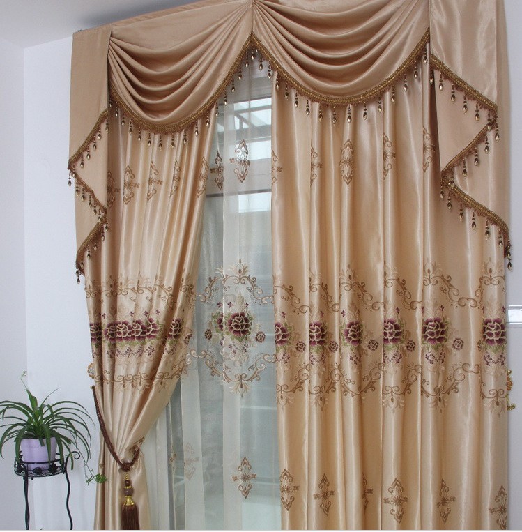 

Ready curtain 3pcs /lot, embroidered curtains with hooks/punching/rod pocket , Adjust length for different size, Curtain set