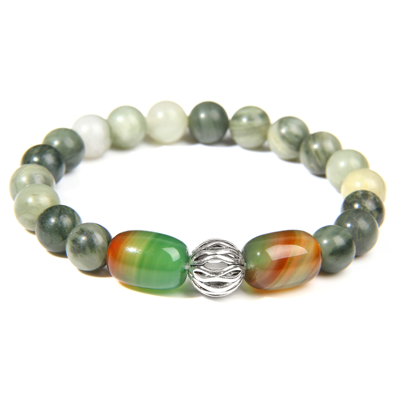 

Natural Agat Stone Beads Bracelet Men Micro Pava CZ Ball Charm Bracelets For Women bransoletki damskie pulsera hombre Jewelry